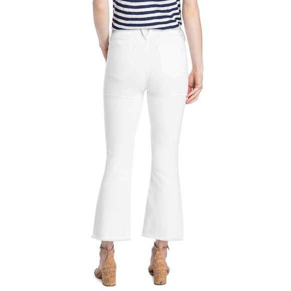 Vineyard Vines Kick Flare White Crop Denim Jeans High Rise Women Sz 00 - Picture 2 of 6